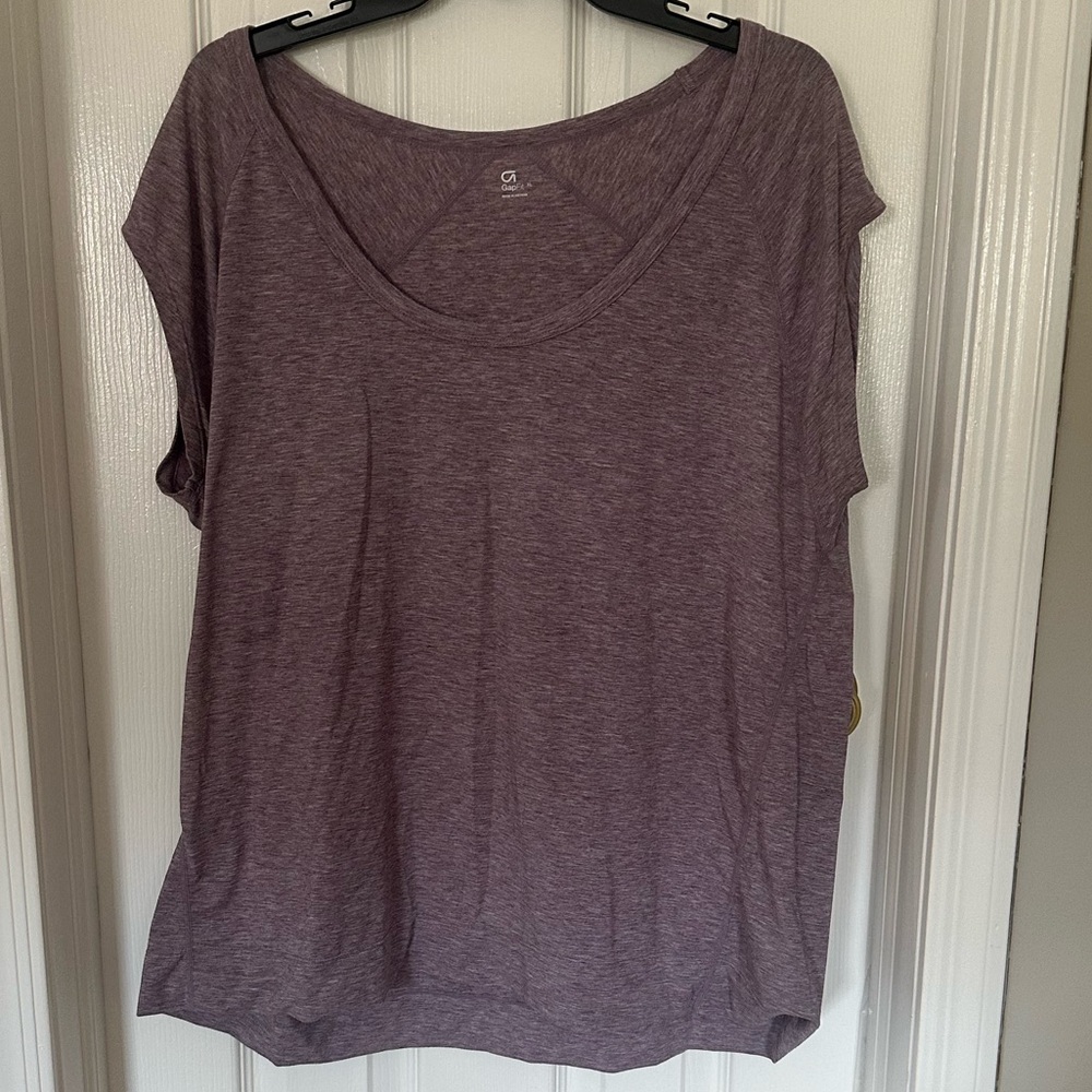 GAP Fitness Women's Heathers Purple Short Sleeve Top
